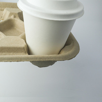 Plateau porte-gobelets en pulpe moulée, support pour 4 tasses à café à emporter pour les commerces de vente à emporter, les bars à jus, les supermarchés