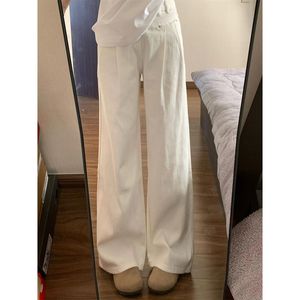 2025 printemps et automne taille haute jean nouveau mince ample plissé jambe large droite décontracté drapé vadrouille pantalon mince épaisseur - Product Image 1