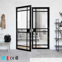 Porte personnalisée en aluminium et verre à battant aux normes européennes Portes d'intérieur de villa simple Porte française