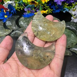Piedra Natural de Prehnita en Forma de Luna, Cristal Curativo para Reiki, Meditación, Decoración del Hogar, Colección, Regalo Espiritual, Venta al por Mayor - Product Image 2