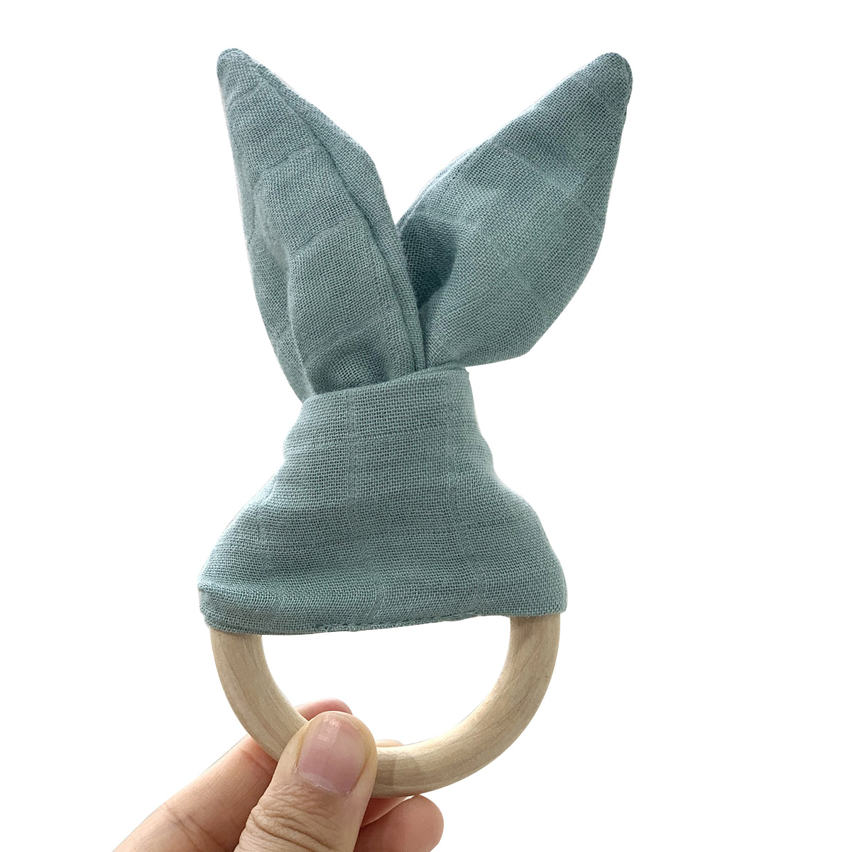 Органическое деревянное кольцо с заячьими ушками на заказ, детская игрушка, Прорезыватель для зубов, погремушки, деревянный подарочный набор