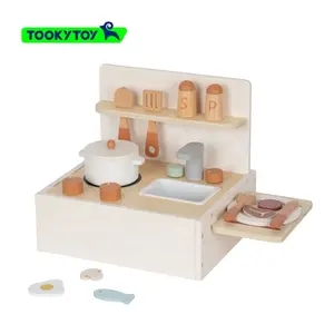Wooden Mini Kitchenware Set Pretend Toy Play Cooking Play Set Simulation Realistic Role Play Toy E-commerce Customization