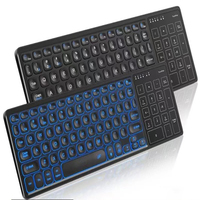 Teclado USB 3.0 Inalámbrico con Retroiluminación y Panel Táctil, Teclado Ergonómico para Android, para Computadora de Escritorio, Portátil, TV Box, 78 Teclas