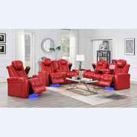 Ensemble de canapés inclinables électriques de luxe en cuir véritable 2026, 3+2+1 places, moderne, pour chambre, appartement, hôtel