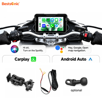 Pantalla Bestsonic de 5 pulgadas universal para motocicleta con CarPlay, navegación clara, música, llamadas, mensajes en una sola pantalla impermeable para conducción.