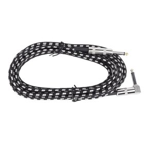 Cable de guitarra con núcleo de cobre, reducción de ruido, buena transmisión de sonido, cable de guitarra en ángulo recto para bajo, negro, blanco, 3 <span class=keywords><strong>m</strong></span>/9,8 pies - Product Image 1