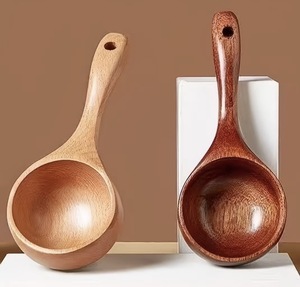 Wooden Ladle Spoon Long Handle Wooden Scoop Teak Kitchen Utensil for Soup Cooking Dining - Product Image 1