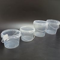 Bols en plastique PP de plusieurs capacités avec couvercles et poignées, vente en gros SP3052
