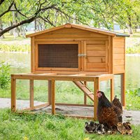 Poulailler en bois de sapin, style tendance, toit en bois imperméable, porte d'accès, cage à volailles pour jardin, poules, lapins, petits animaux, toutes saisons