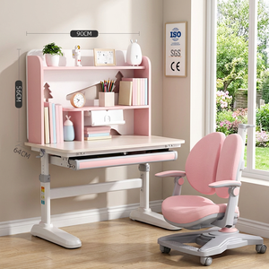 Ensemble Chaise et Bureau d'Étude pour Enfants Réglable en Hauteur (90 cm) avec Étagère à Trois Niveaux pour Salle de Tutorat à <span class=keywords><strong>Domicile</strong></span> - Fournisseur Direct Usine - Product Image 1