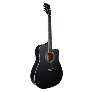 Fante 41 Inch Right Handed Cutaway Folk Acoustic Guitar OEM ODM Black Acoustic Guitar