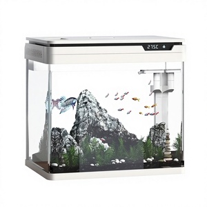 Compact rechthoekig energiebesparend aquarium Meervoudige filtratie Levendige verlichting HD-glas Real-time temperatuurregeling, voor werk - Product Image 1