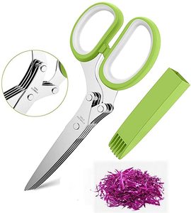 Tijeras de Cocina Multiusos de Acero Inoxidable con 5 Cuchillas para Cortar Verduras y Ensaladas, Juego de Tijeras para Hierbas con 5 Capas de Corte - Product Image 5