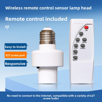 Tête de lampe intelligente à télécommande sans fil avec douille E27, portée 7-10m, alimentation CA 220V/110V, télécommande infrarouge pour commutation temporisée