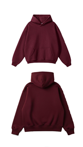 ผู้ผลิตเสื้อฮู้ดดี้ผ้าฝ้ายฟลีซแบบยูนิเซ็กซ์ รับผลิตแบบ OEM ODM พร้อมบริการผลิตครบวงจร โลโก้เรืองแสงในที่มืด สไตล์สตรีทแวร์ - Product Image 2