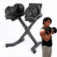 Support pour haltères, support pour haltères réglables, capacité de charge 220,5 lb (100 kg), pieds en forme de X, super stable et robuste