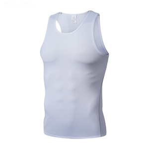 Camiseta de Compresión sin Mangas para Hombre, Personalizada OEM, Color Sólido, Capa Base Deportiva para Correr, Baloncesto, Transpirable, para Entrenamiento de Verano - Product Image 3