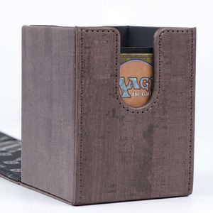 FX Hennet Pu Leather Card Deck <b>Box</b> Square Shape Embossing Logo Magnet Closure Portable Game <b>Storage</b> Case 3.15x3.74x4.33in - Product Image 3