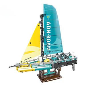 Giáo dục gạch thuyền buồm Mô hình tàu tự làm tàu chiến quân sự thủ công trang trí khối xây dựng thiết lập cho trẻ em món quà giáng sinh - Product Image 1