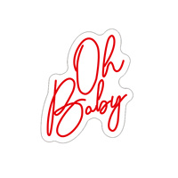 Oh Baby USB LED Neon Sign Décoration murale en acrylique transparent personnalisable pour bureau, magasins, maison; accessoire de fête d'anniversaire