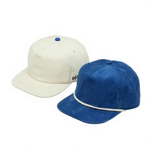 หมวกเบสบอลคอร์ดูรอยแบบกำหนดเอง 5 แผง หมวก Snapback ปักโลโก้ 3 มิติ หมวกทรงวินเทจสำหรับทุกเพศ เหมาะสำหรับกีฬากลางแจ้ง - Product Image 4