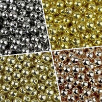 1000 perles dorées de 6 mm, perles artificielles à trou pour la fabrication de bijoux DIY, décoration de montres, Chine