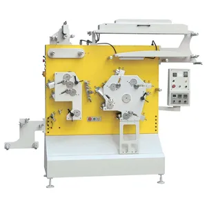 Impressora automática de etiquetas de tecido flexográfica, máquina de impressão flexográfica de cetim para vestuário têxtil rotativo