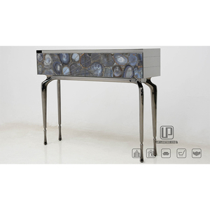 Mesa Consola de Lujo en Blanco y Negro, Mueble Moderno para Sala de Estar, Mesa Consola Rectangular con Tapa de Mármol, Modelo 01 - Product Image 4