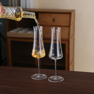 Verre à champagne en cristal 201-300ml, gravure traîne de l'étoile, soufflé à la main, pour cadeaux et vin à la maison - Product Image 2