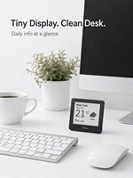 Kylendar Mini Calendrier de bureau intelligent E-Ink 4,2 pouces avec écran papier souple pour table de chevet, affichage de la météo, de l'heure et des notes, affichage quotidien sans éclat pour chevet