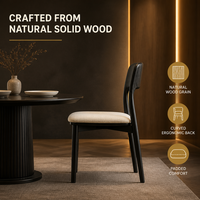 Chaise de salle à manger en bois clair avec dossier incurvé, assise rembourrée en velours, structure en bois de frêne, pour restaurant, hôtel, café