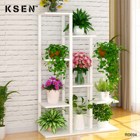 Support à plantes à 5 niveaux, en métal et bois, pour l'intérieur, support de présentation de plantes, porte-fleurs, MEUBLE pour le salon