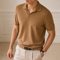 Polo en tricot personnalisé OEM pour homme, manches courtes, tricot de qualité supérieure, vêtements en tricot personnalisés pour les marques de mode lifestyle, pull pour homme