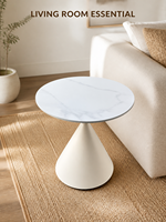 Table console minimaliste OEM/ODM directement de l'usine avec piétement sculptural en fer ivoire pour salon, salle à manger, hôtel et chambre à coucher