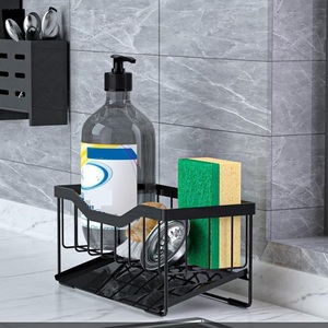 <span class=keywords><strong>Porte</strong></span>-éponge en acier inoxydable YOTO pour savon à vaisselle de vidange de cuisine pour évier de comptoir avec plateau de vidange automatique - Product Image 3