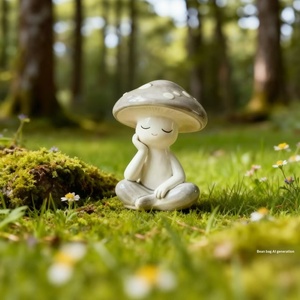 Statue <span class=keywords><strong>de</strong></span> champignon <span class=keywords><strong>de</strong></span> méditation 3 pièces, figurine <span class=keywords><strong>de</strong></span> <span class=keywords><strong>jardin</strong></span> <span class=keywords><strong>en</strong></span> résine pour la méditation, décoration <span class=keywords><strong>de</strong></span> champignon pour l'extérieur, la maison et le bureau - Product Image 2