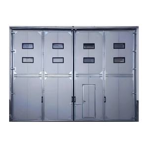 Petite porte industrielle grise automatique robuste à double porte en métal et acier - Product Image 5