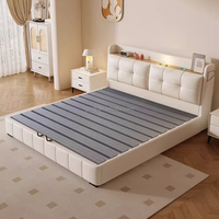 Luxuriöses Echtleder-Doppelbett BTLB014 mit Multifunktions-Stauraum für Hauptschlafzimmer oder Apartment