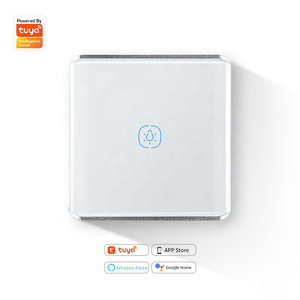 Para Tuya Smart Life Zigbee Curved AG interruptores de luz de vidrio mate 10A capacidad <span class=keywords><strong>PC</strong></span> Panel táctil de aluminio compatible con Control remoto para - Product Image 1