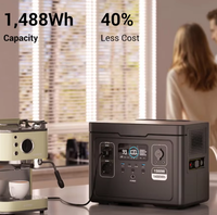 Station d'alimentation portable haute puissance 1500W 1488WH, batterie Lifepo4, stockage d'énergie solaire d'urgence pour la maison
