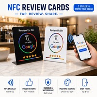 Support de menu de table NFC RFID en PVC pour affichage de carte Google Review, couleurs variées, vente en gros