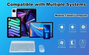 Slim Portable Tablet Teclado Y Maus Inalanbricos <b>bluetooth</b> Keyboard and <b>Mouse</b> Wireless <b>Mouse</b> Keyboard Set for Kids - Product Image 3