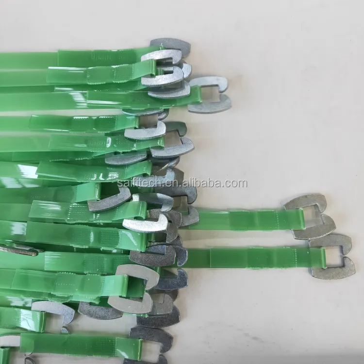 Yüksek mukavemetli yeşil pürüzsüz plastik polyester bant bant klipleri polyester kayış pamuk balya için