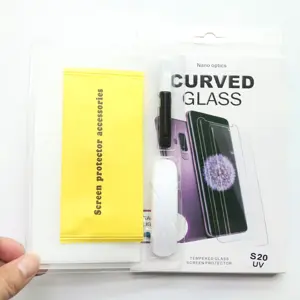 Voor Samsung S20 3D Gebogen Cover Uv Vloeibare Nano Full Lijm Gehard Glas Screen Protector Voor Samsung Note 10 Beschermende film