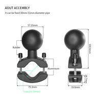 Supports de tablette universels VIN Mounts avec rotule de 2,25 pouces, diamètre réglable de 30 mm à 51 mm, pivotant, en plastique, revêtement poudré