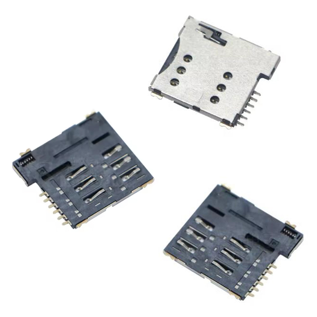 Wholesale Price Stainless Steel SIM Card Adapter 6Pin Push-pull Surface Mount Card Slot H1.35 Sim Card Slot Connector Wire EDM