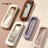 Pochette à maquillage de haute qualité Beauty Planet avec fermeture éclair, réutilisable, personnalisée, rose, imperméable, en cuir PU, pour pinceaux de maquillage, pour femmes