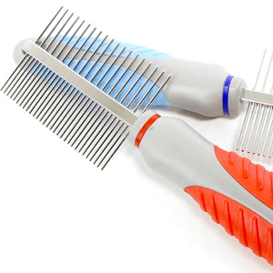 Spazzola a doppia faccia con setole in acciaio inossidabile 20*5,2 cm con manico per la toelettatura degli animali domestici - Product Image 3