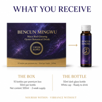 Complexe multi-extrait liquide oral, mélange botanique et marin avec ginseng rouge, maca, huître et concombre de mer