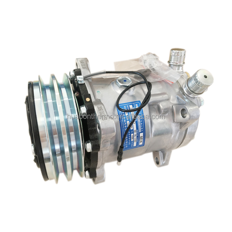 Universal Sanden 508 5H14 A/C Compressor - 6PK Clutch, 12V, R134a, Includes 180ml PAG Oil (Serpentine Belt)